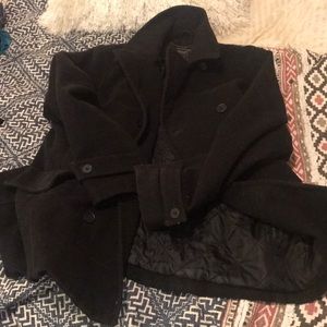 Mens XL Black Pea Coat like new